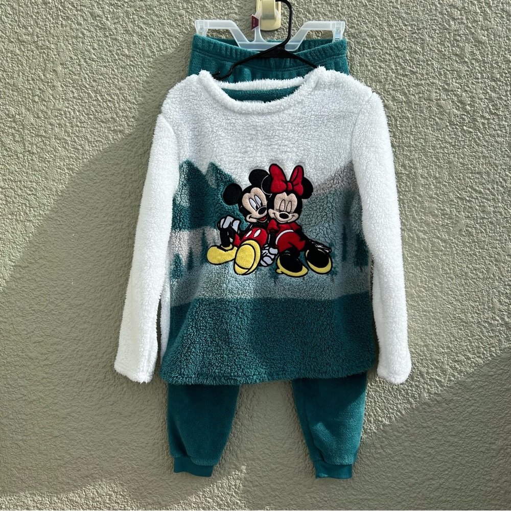 Fuzzy Mickey and Minnie pajamas